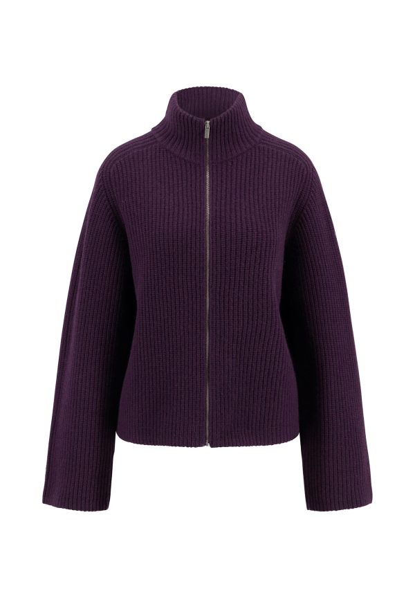 Strickjacke aus Wolle mit Stehkragen Rabatt