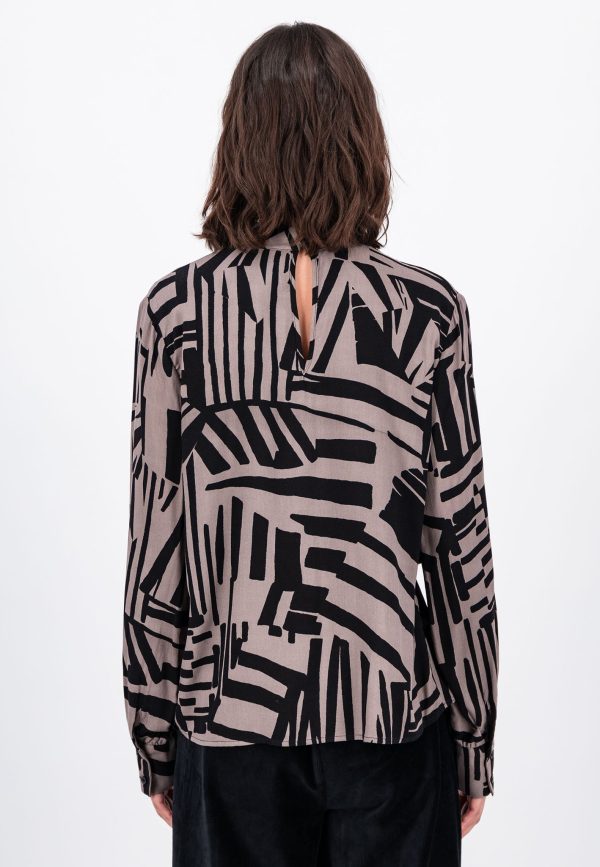 Bluse aus Viskose mit geometrischem Print Mode – Bild 3