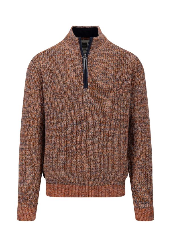 Pullover aus Mouliné-Strick mit Troyer-Kragen Zu verkaufen