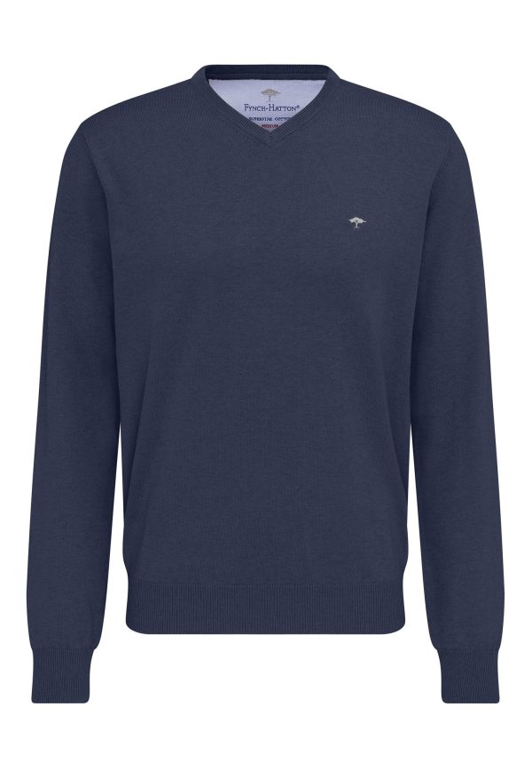 Pullover aus Baumwolle mit V-Ausschnitt Schn?ppchen – Bild 4