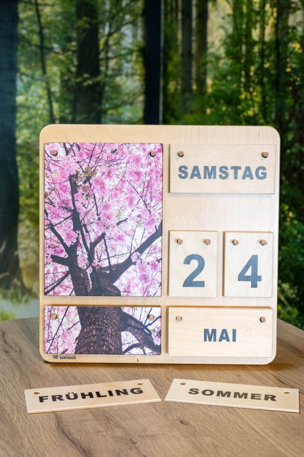 Kalender Vier Jahreszeiten aus Holz - jedes Jahr wiederverwendbar Zu verkaufen – Bild 3