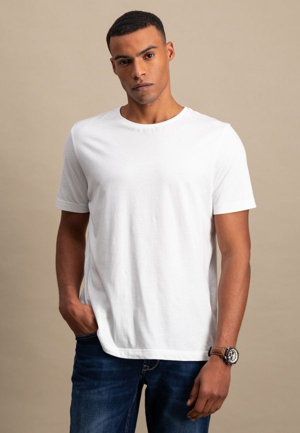 Basic T-Shirt mit Rundhalsausschnitt Rabatt