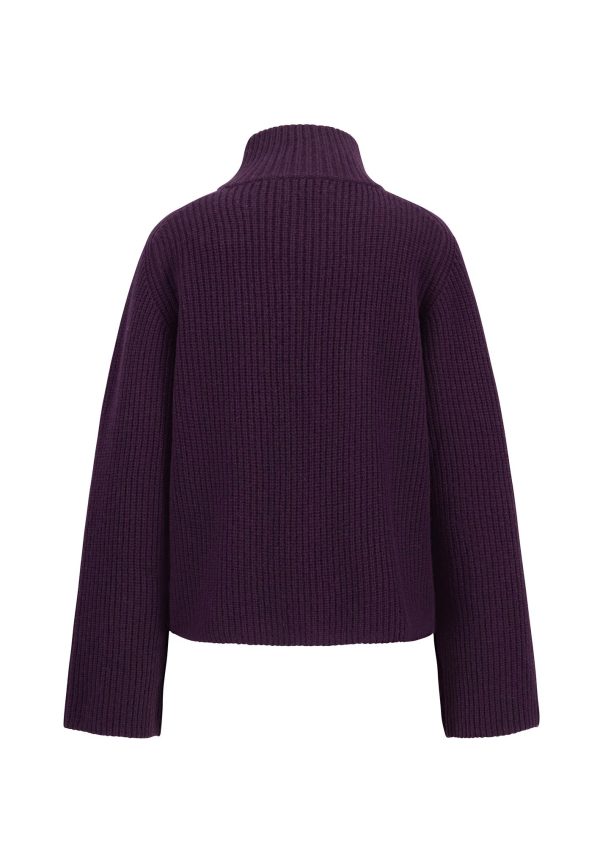 Strickjacke aus Wolle mit Stehkragen Rabatt – Bild 2