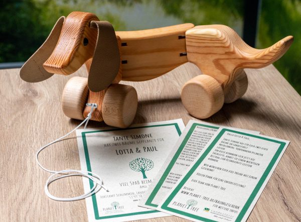 Wackeldackel aus Holz zum Nachziehen Mode – Bild 4