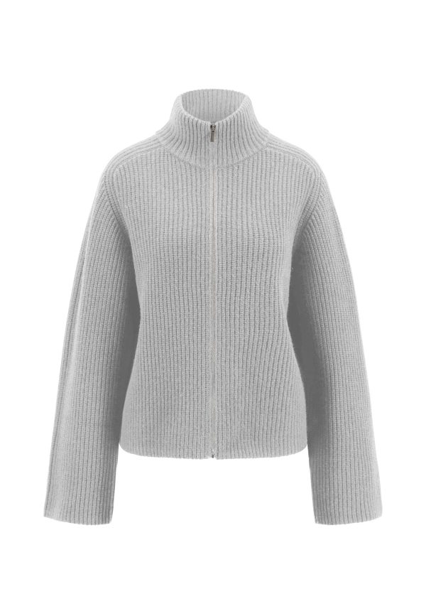 Strickjacke aus Wolle mit Stehkragen Rabatt – Bild 3