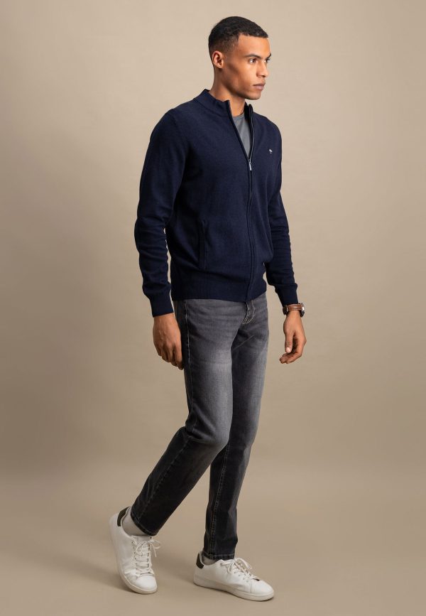 Strickjacke aus Baumwolle mit Stehkragen Verkauf – Bild 2