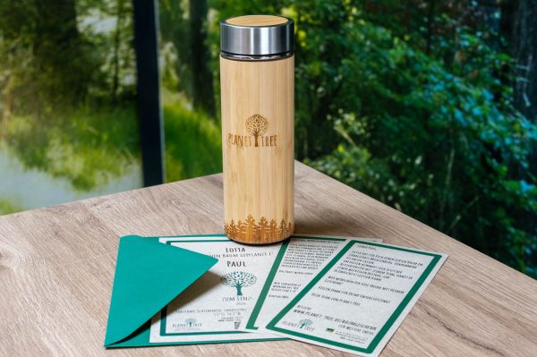 Edelstahl Thermoskanne mit Holz Online-Schn?ppchen – Bild 3