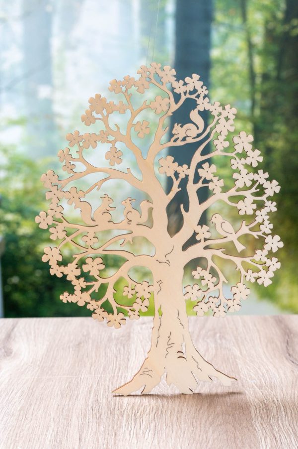 Fensterbild aus Holz - Baummotiv Online-Schn?ppchen