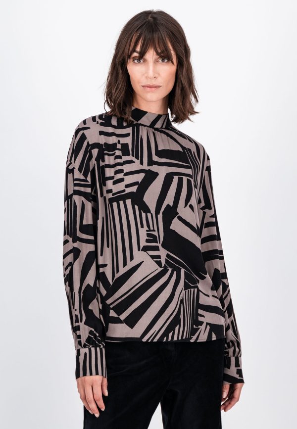 Bluse aus Viskose mit geometrischem Print Mode