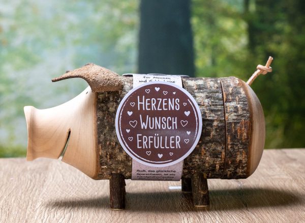 Herzenswunscherfüller - Sparschwein Rudi aus Holz Jetzt online – Bild 2