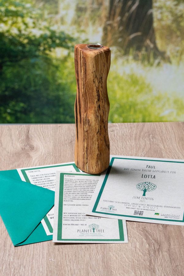 Blumenvase aus Holz Mode – Bild 4
