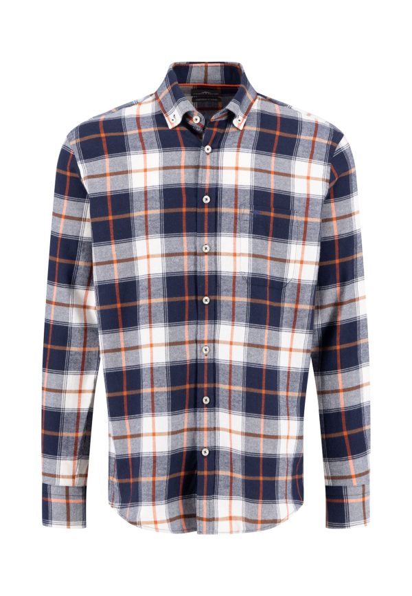Kariertes Hemd aus Baumwolle mit Button-Down-Kragen Mode