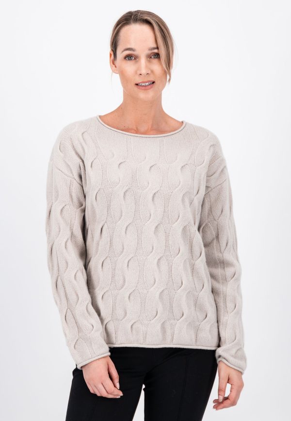 Pullover aus Wolle mit Zopstrick Zu verkaufen