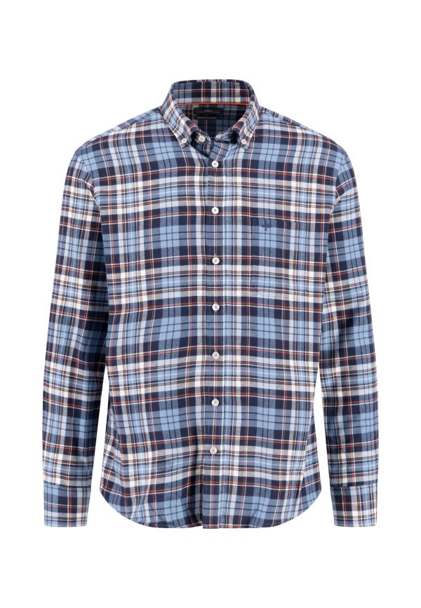 Langarmhemd aus Baumwolle mit Karomuster und Button-down-Kragen Mode – Bild 5