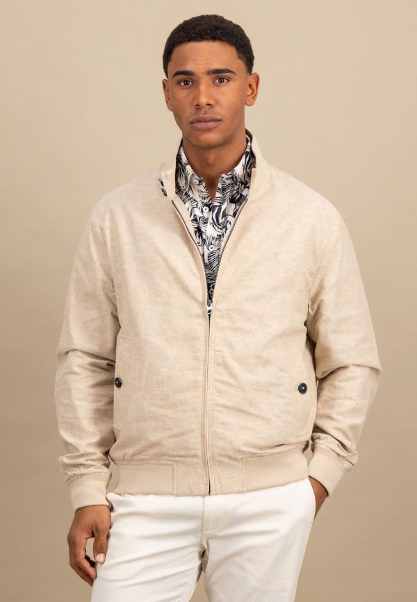 Blouson aus Leinen-Baumwoll-Mix mit Stehkragen Angebot