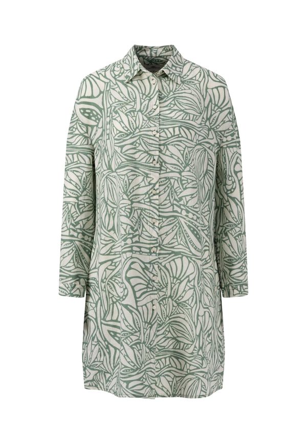 Hemdkleid aus Leinen mit botanischem Print Verkauf