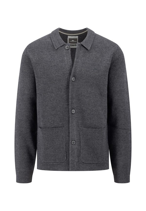 Strickjacke aus Baumwoll-Woll-Mix mit Knopfleiste und aufgesetzten Taschen Verkauf – Bild 3