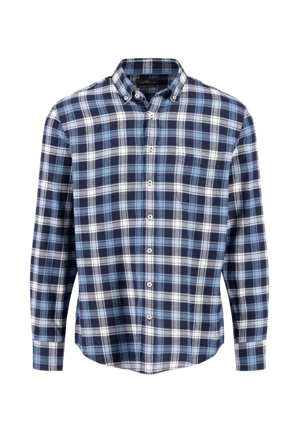 Kariertes Hemd aus Baumwolle mit Button-Down-Kragen Mode – Bild 3