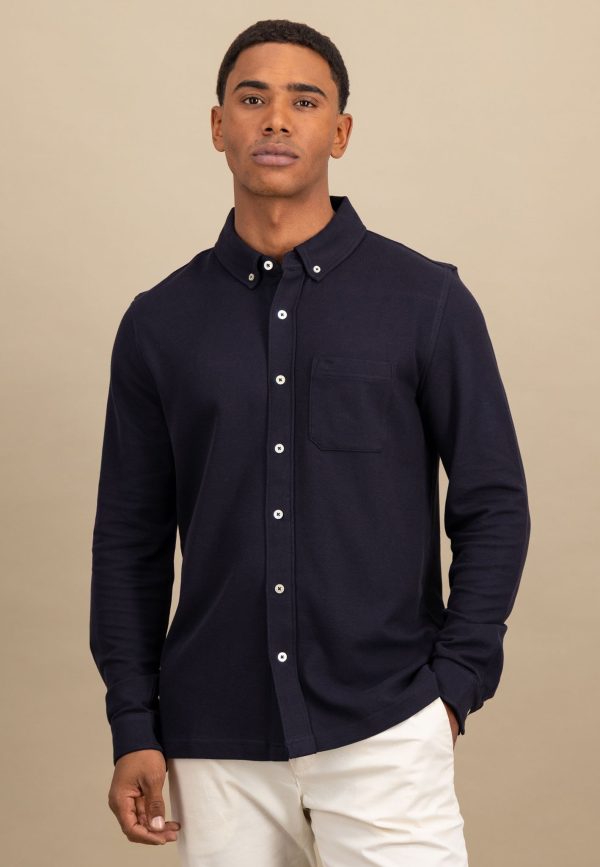 Piqué-Hemd mit Button-Down-Kragen Online-Schn?ppchen
