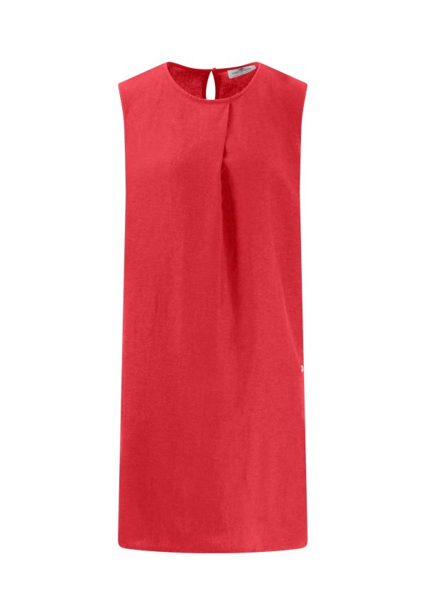 Midikleid aus Leinen-Viskose-Mix ärmellos Online-Schn?ppchen