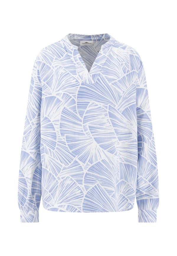 Bluse aus Leinen-Viskose-Mix mit V-Ausschnitt und Alloverprint Mode – Bild 3