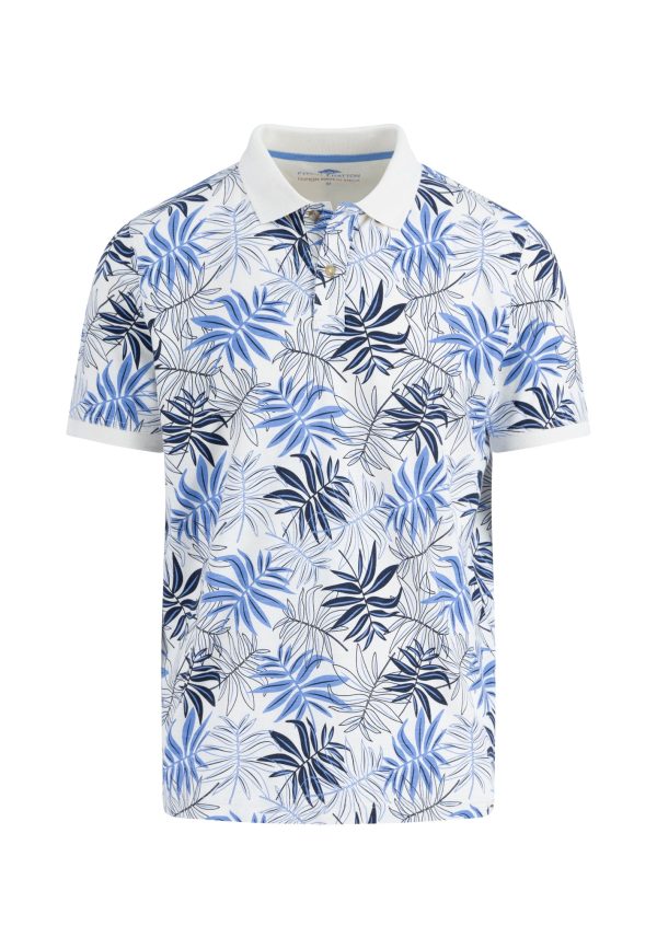Poloshirt aus Baumwolle mit Allover-Print und Kontrastkragen Verkauf – Bild 3