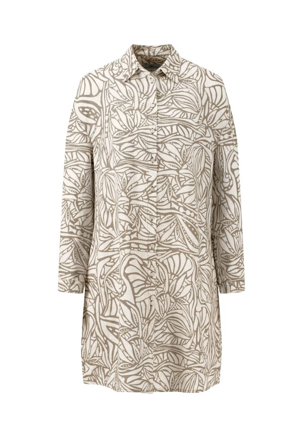 Hemdkleid aus Leinen mit botanischem Print Verkauf – Bild 3