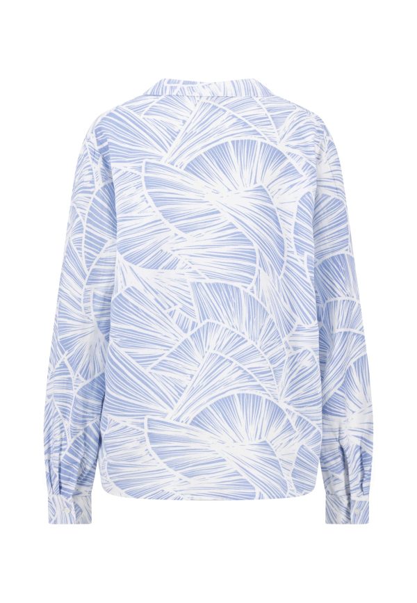 Bluse aus Leinen-Viskose-Mix mit V-Ausschnitt und Alloverprint Mode – Bild 4
