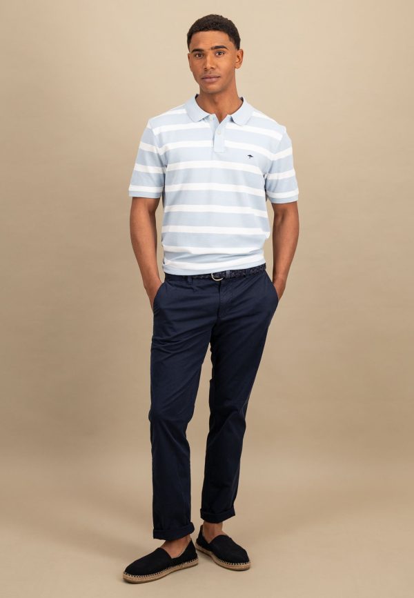 Poloshirt aus Baumwolle mit Streifen Rabatt