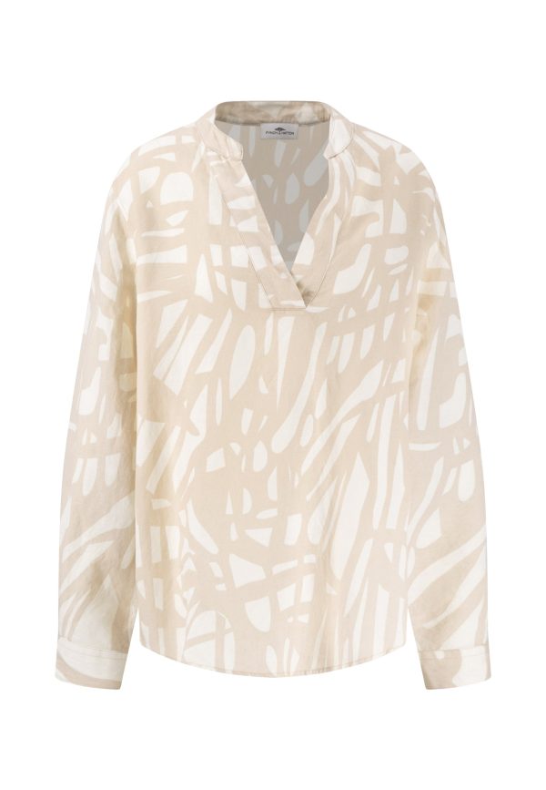Bluse aus Leinenmix mit Tunika-Kragen Schn?ppchen – Bild 5