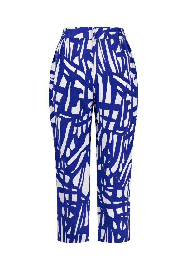 Hose aus Leinen-Viskose-Mix mit Alloverprint Online-Verkauf – Bild 2