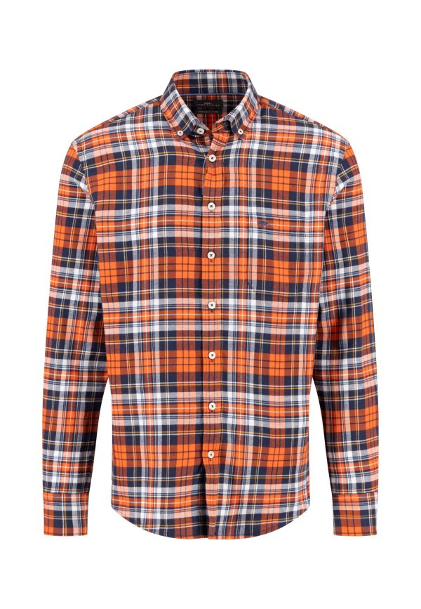 Langarmhemd aus Baumwolle mit Karomuster und Button-down-Kragen Mode – Bild 3