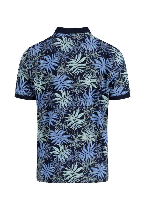 Poloshirt aus Baumwolle mit Allover-Print und Kontrastkragen Verkauf – Bild 2