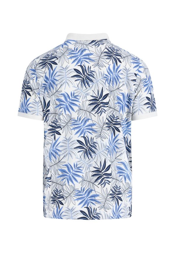 Poloshirt aus Baumwolle mit Allover-Print und Kontrastkragen Verkauf – Bild 4