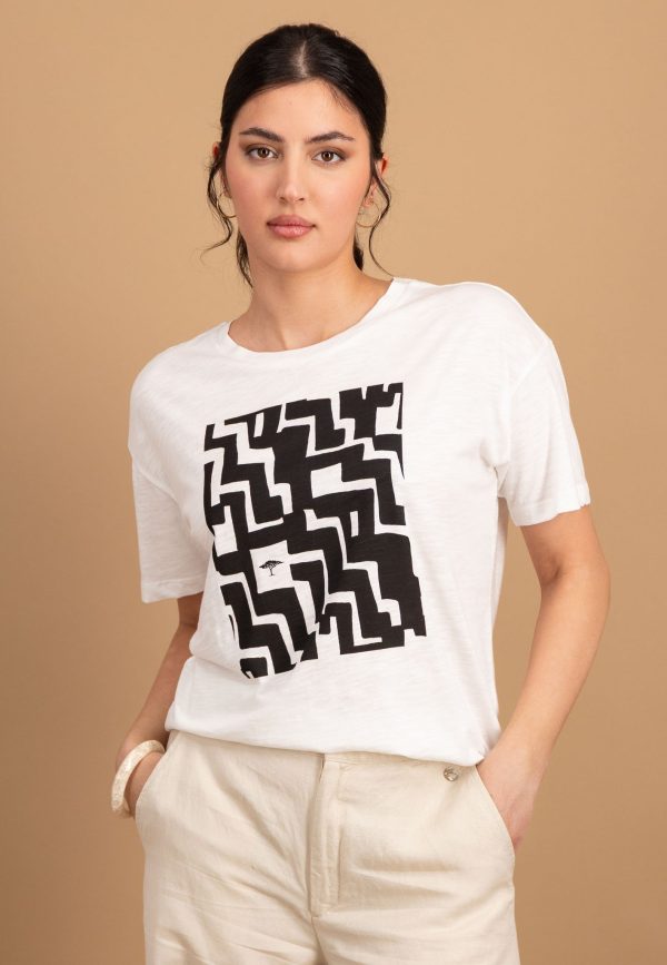 T-Shirt aus Baumwolle mit Frontmuster Im Angebot – Bild 2