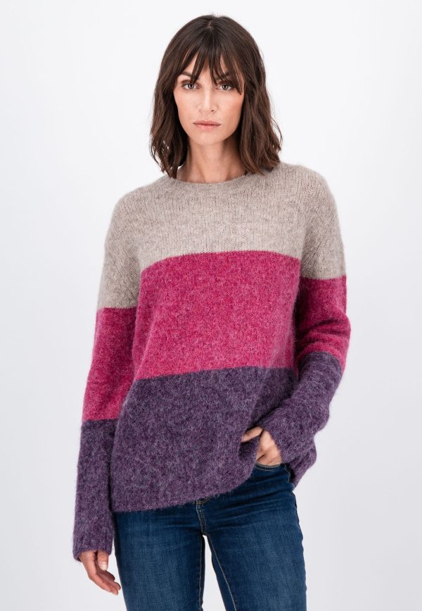 Pullover aus Alpaka-Woll-Mix mit Color Blocking Schn?ppchen