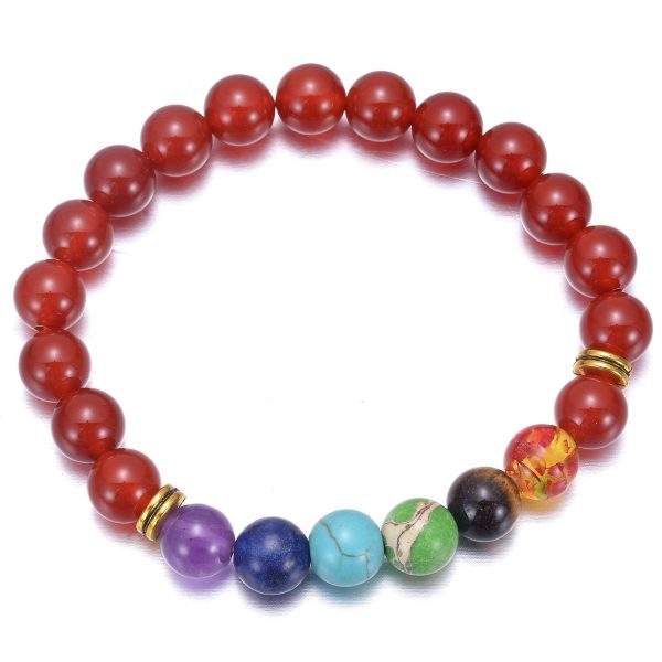 Chakra Armband rote Achat Perlen, Wurzelchakra (Ø 8 mm) Online-Verkauf