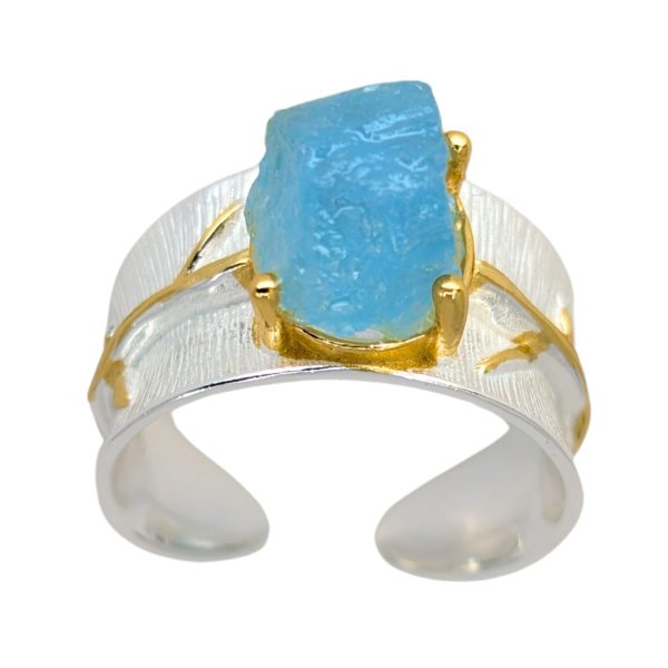 Schutzring Aquamarin von Freya Onassis, 925 Silber (2-3 cm) Verkauf