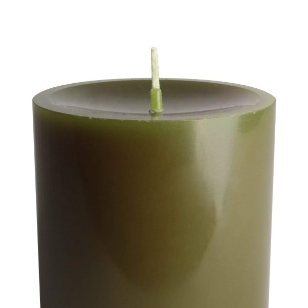 Stumpenkerze Paraffin, Brenndauer 108 Std, Grün, Höhe 20cm, Ø 8cm Online – Bild 2