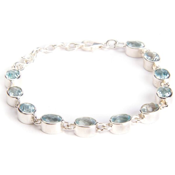 Topas Armband, Sterlingsilber 925, facettiert (0,5 cm) Mode