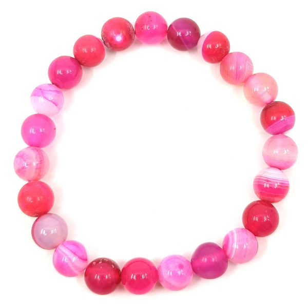 Edelstein-Armband pinker Achat (Ø 8 mm) Jetzt online