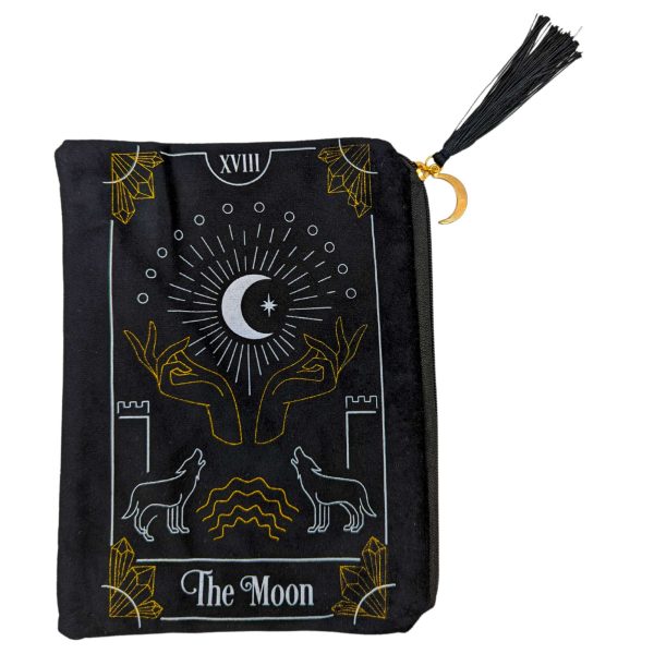 Beutel für Tarot mit Reißverschluss, Der Mond, Schwarz Rabatt