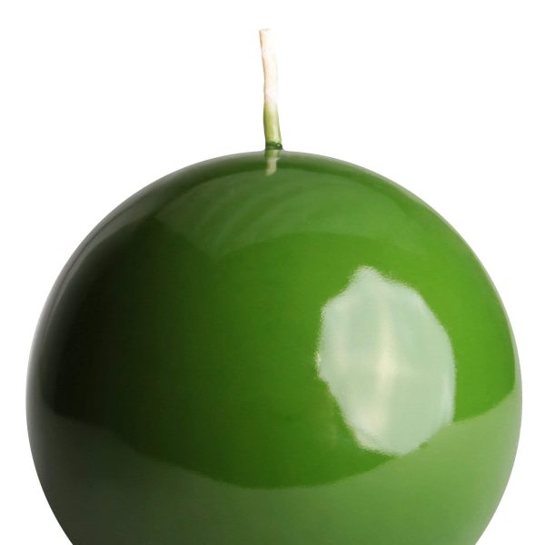 Kugelkerze Grün Gelackt, Paraffinwachs (Ø = 8cm) Mode – Bild 2