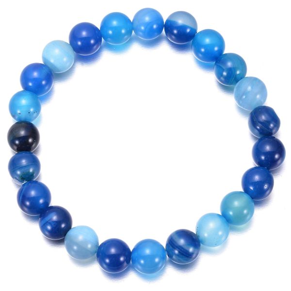 Armband blaue Achat-Perlen, Engelsarmband  Michael  (Ø 8 mm) Verkauf