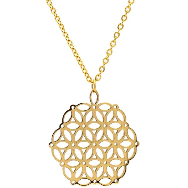 Blume des Lebens Anhänger Golden  Symmetrie  Online-Verkauf