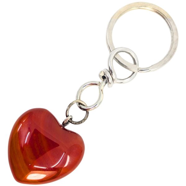 Schlüsselanhänger Karneol Herz, rot (3 cm) Online-Verkauf – Bild 2