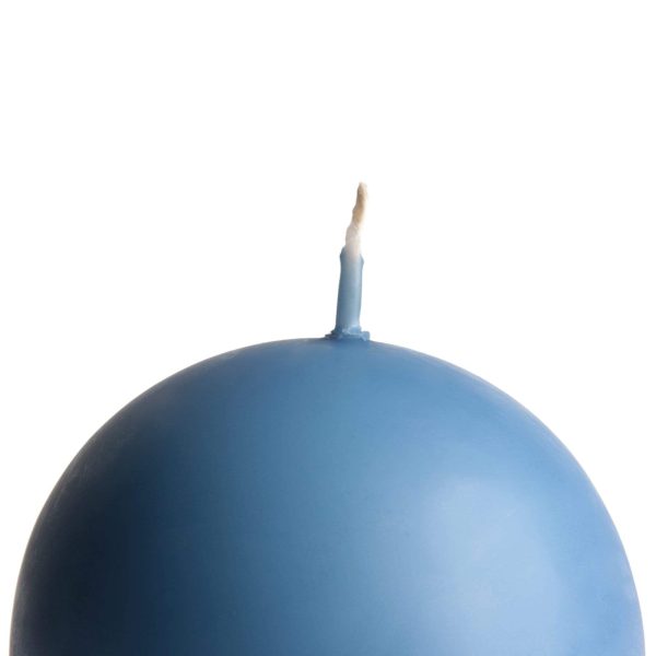 Kugelkerze Blau Getaucht, Paraffinwachs (Ø = 8cm) Online-Verkauf – Bild 2