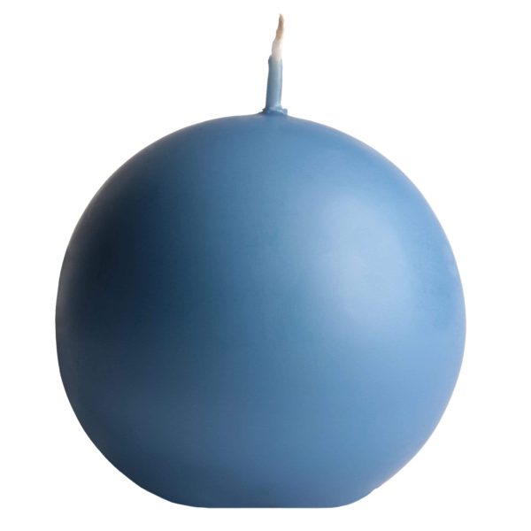 Kugelkerze Blau Getaucht, Paraffinwachs (Ø = 8cm) Online-Verkauf