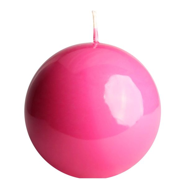 Kugelkerze Pink Gelackt, Paraffinwachs (Ø = 8cm) Rabatt
