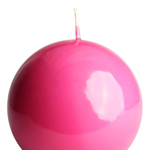 Kugelkerze Pink Gelackt, Paraffinwachs (Ø = 8cm) Rabatt – Bild 2